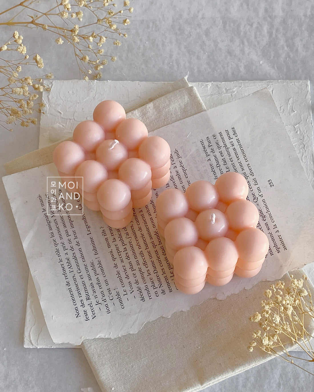 Bubble soy candle | Sculpture Decorative - Pink Blush