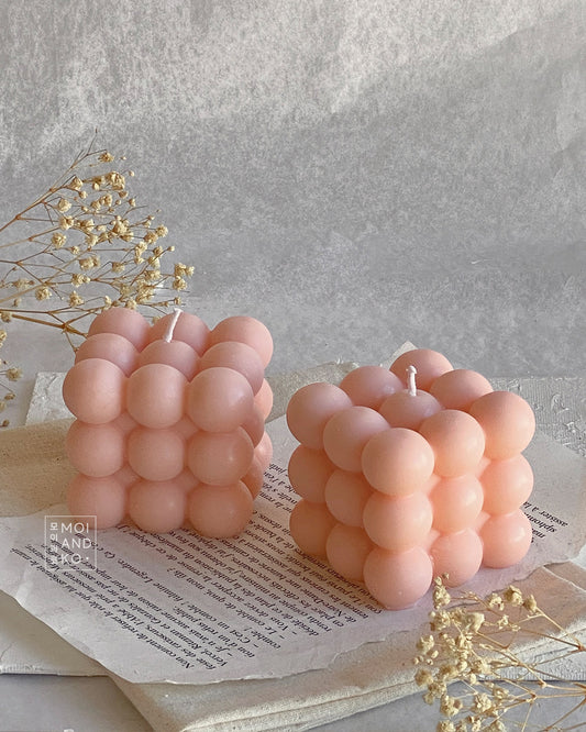 Bubble soy candle | Sculpture Decorative - Pink Blush