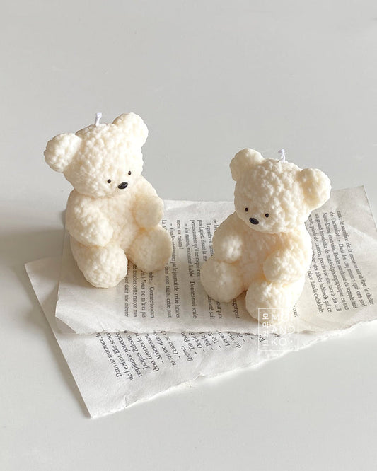 Fluffy Teddy Bear Soy Candle - Kawaii (1pc)