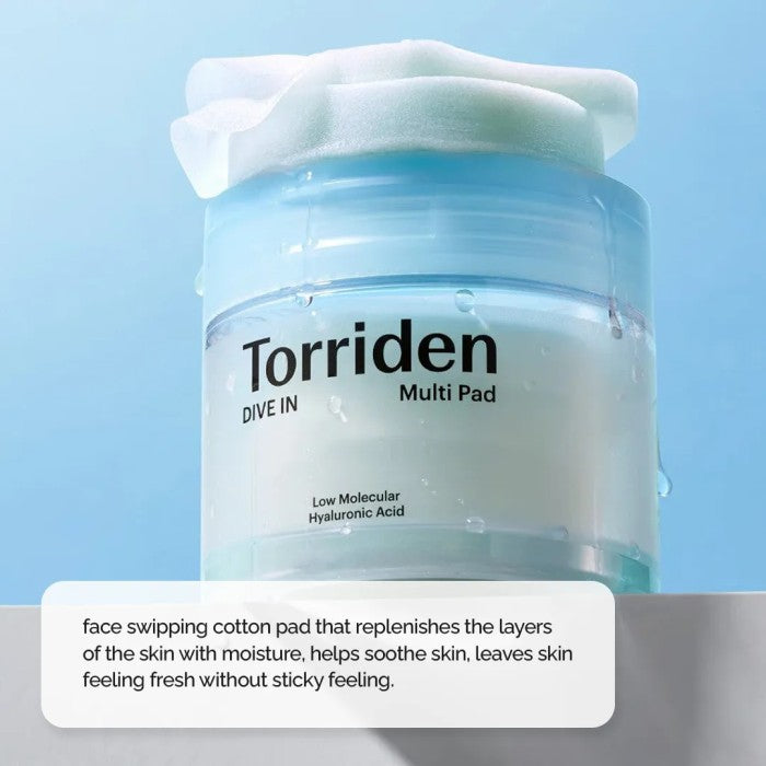 Torriden Dive In Low Molecule Hyaluronic Acid Multi Toner Pad 80pcs