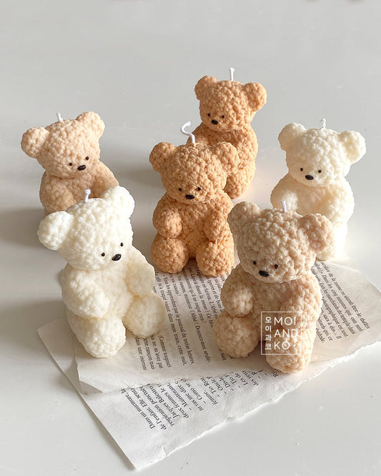 Fluffy Teddy Bear Soy Candle - Kawaii (1pc)