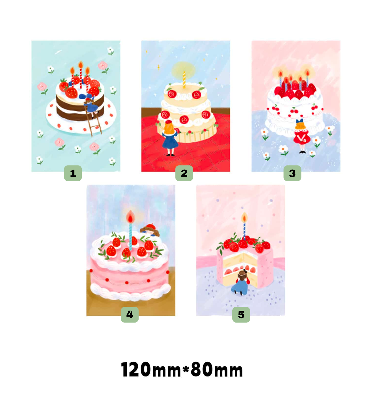 Strawberry Birthday Cake Mini Card