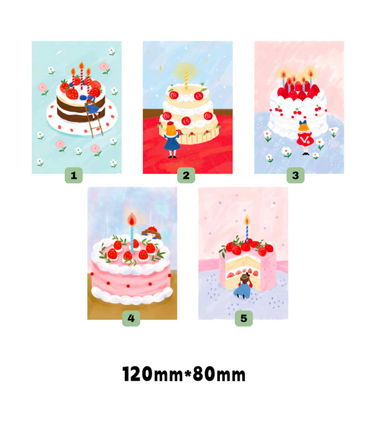 Strawberry Birthday Cake Mini Card