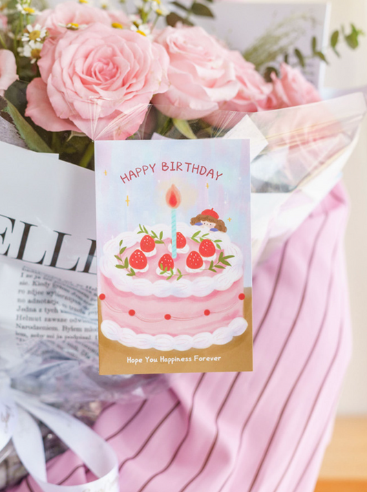 Strawberry Birthday Cake Mini Card