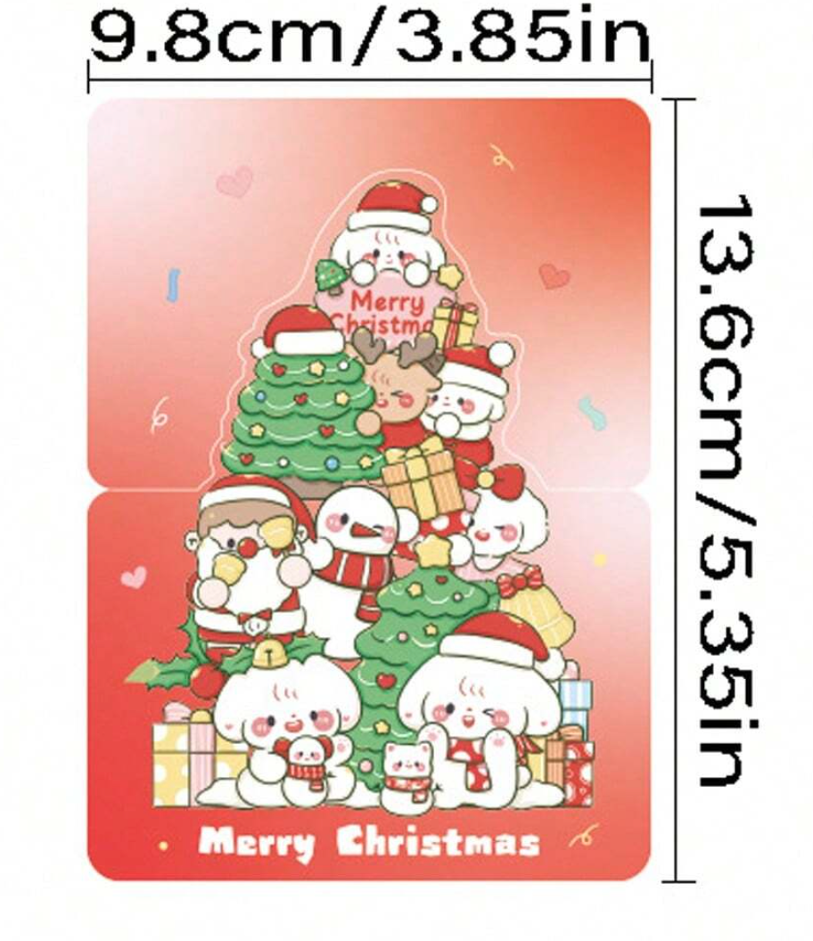 Hyvää Joulua X-Mas Mini Fold Card - Kawaii Christmas