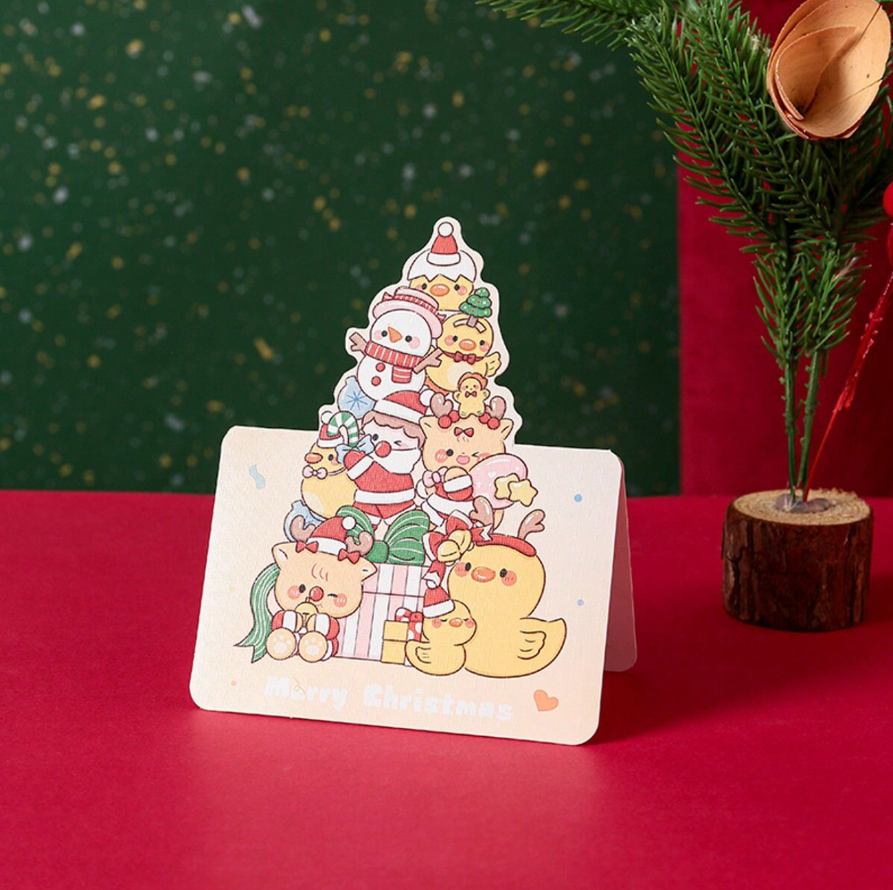 Hyvää Joulua X-Mas Mini Fold Card - Kawaii Christmas