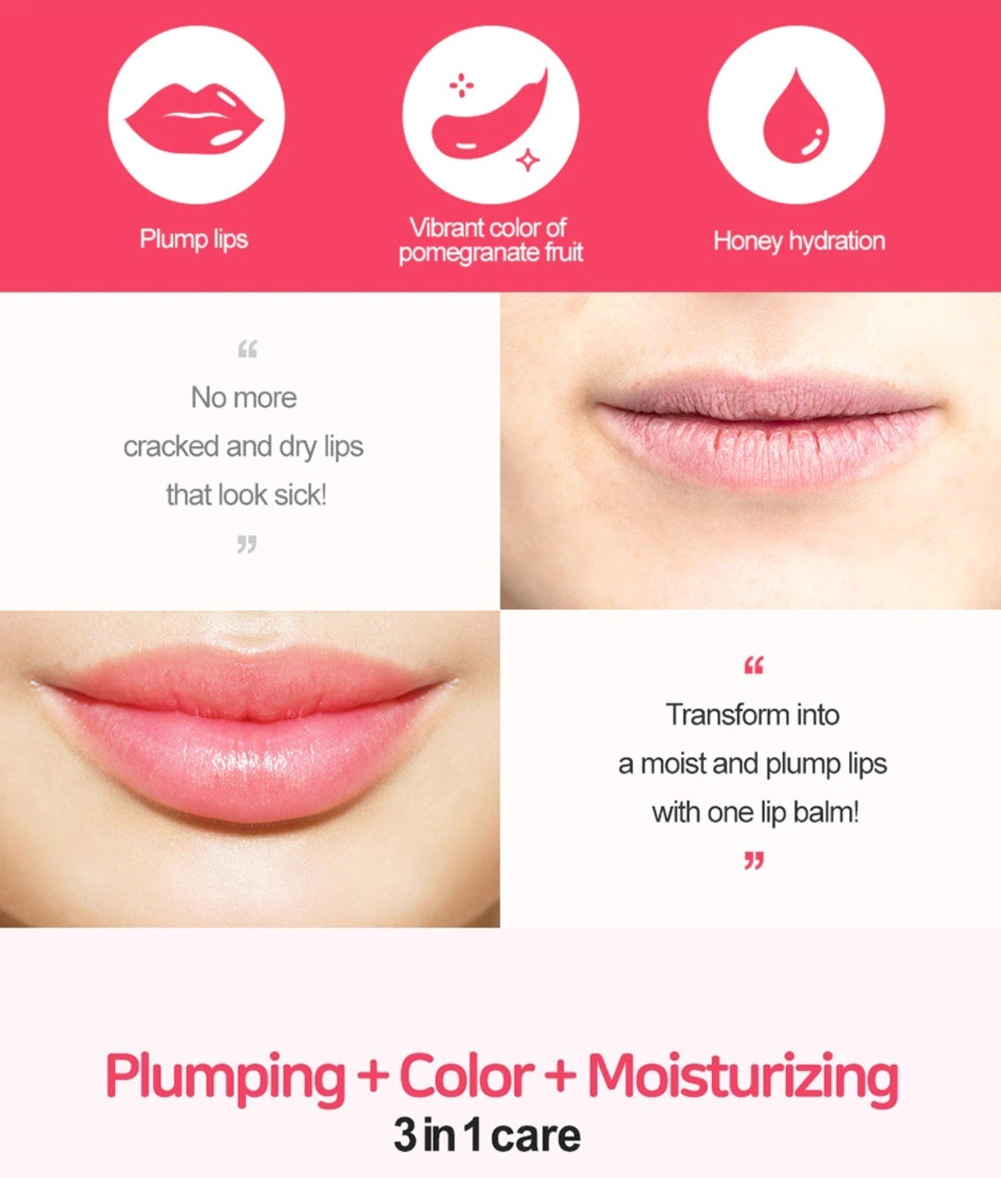 Pomegranate Honey 3 in 1 Lip Balm