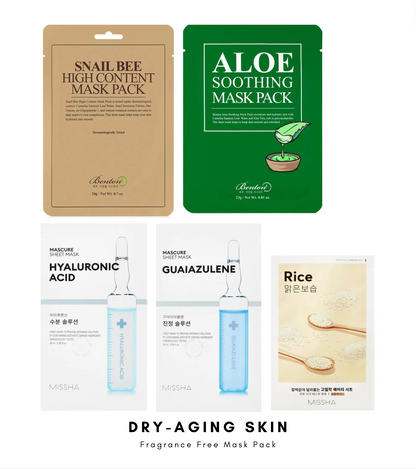 Summer Fragrance Free Mask Pack for Sensitive Skin (5pcs)
