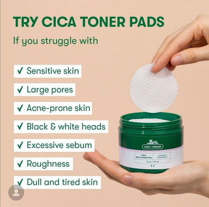 VT Cosmetics - CICA Mild Toner Pad 60pcs