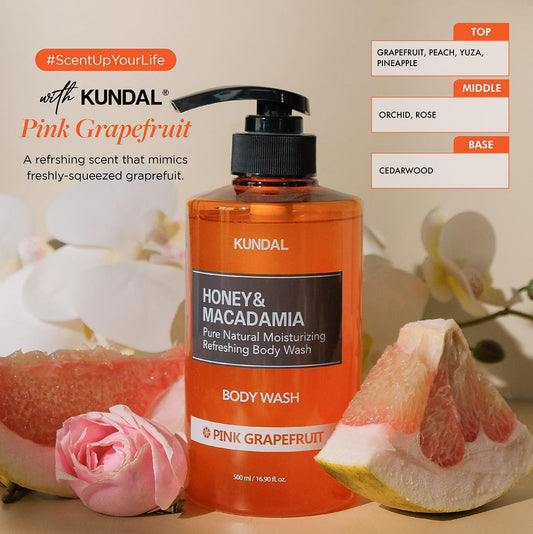 Honey & Macadamia Body Wash 500ml Pink Grapefruit
