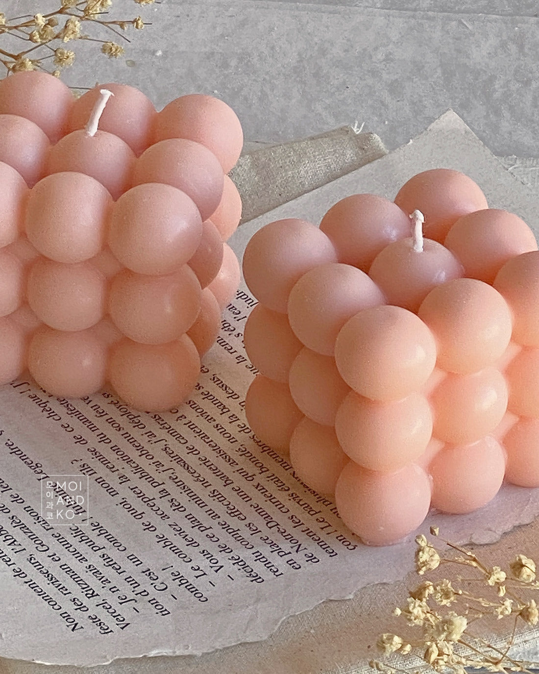 Bubble soy candle | Sculpture Decorative - Pink Blush