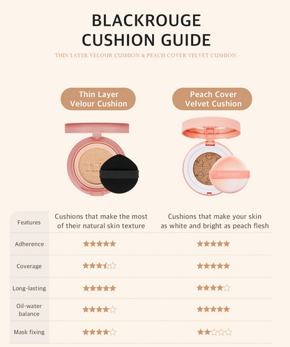 Peach Cover Velvet Cushion SPF50+/PA++++ (2 colors)