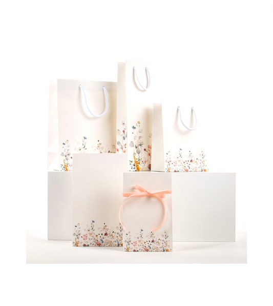(M) Premium Floral Gift Bag + Free silky paper