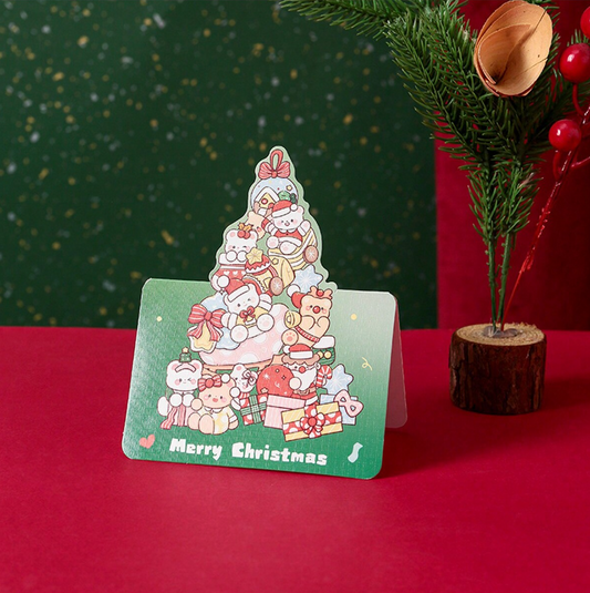 Hyvää Joulua X-Mas Mini Fold Card - Kawaii Christmas