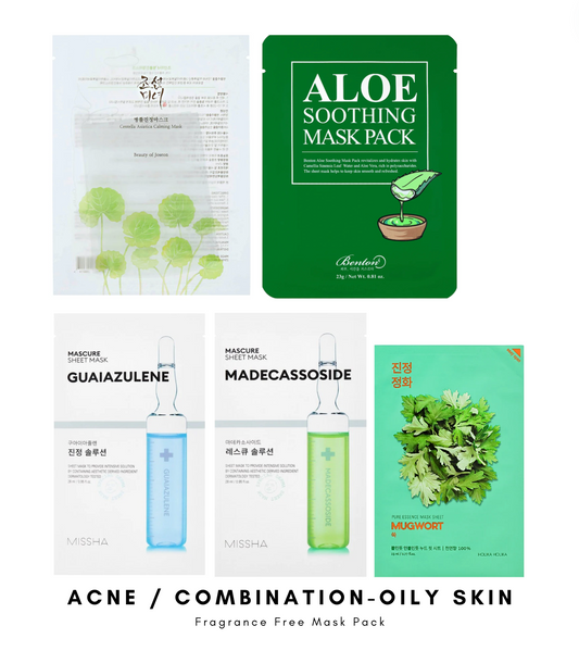 Spring Fragrance Free Mask Pack for Sensitive Skin (5pcs)