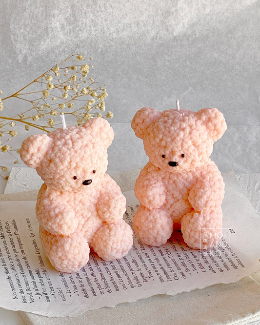 Special Fluffy Teddy Bear Soy Candle - Kawaii Pink (1pc)